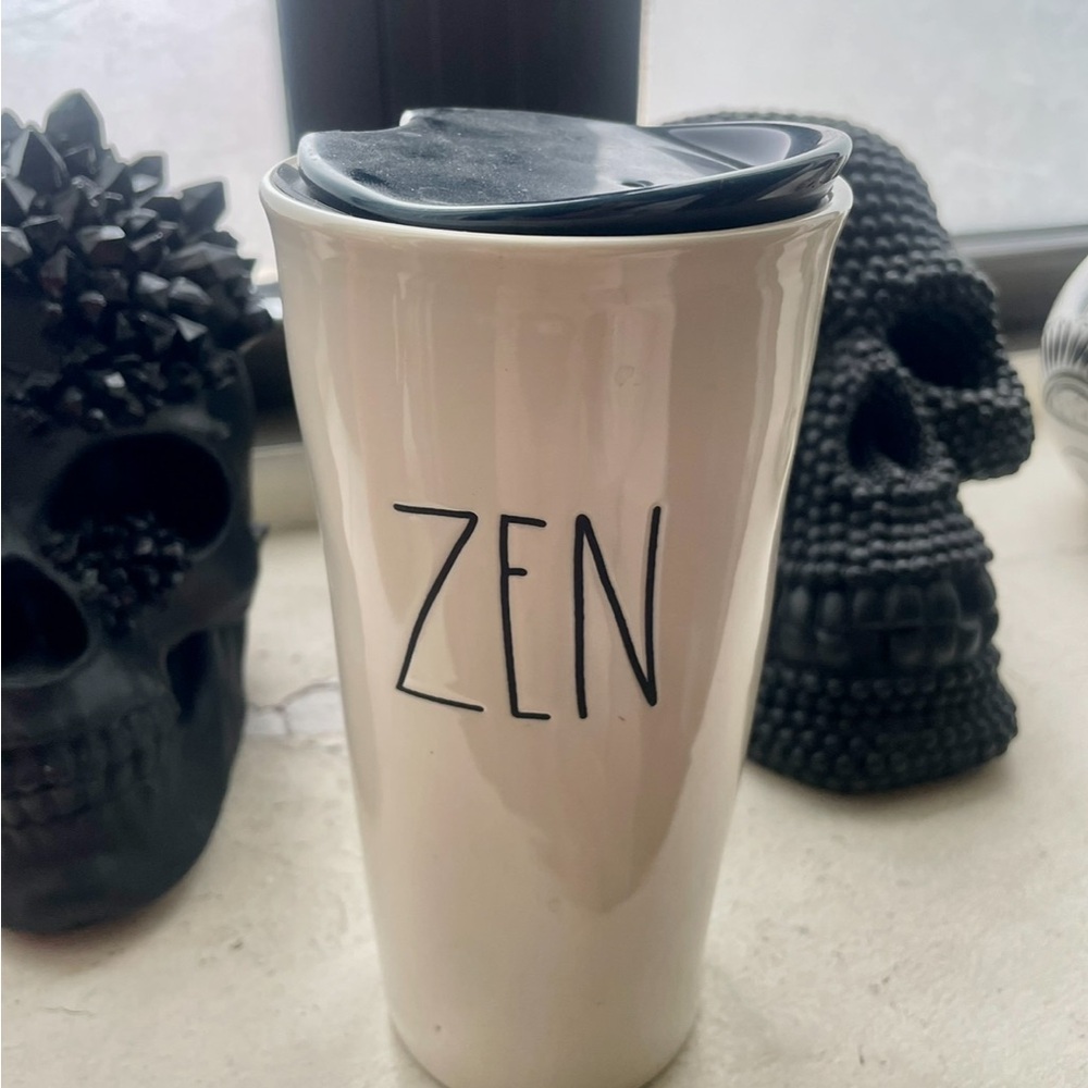 Rae Dunn Zen Mug with Black Lid